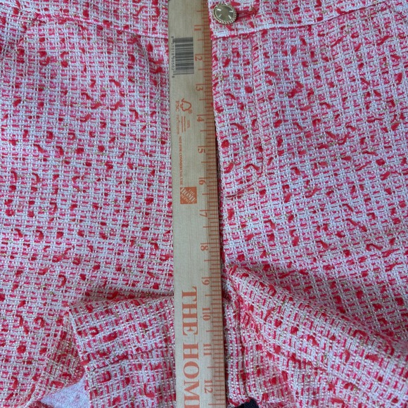 Lilly Pulitzer Gretchen High Rise Shorts Womens 2 Amaryllis Red Fantasy Tweed - Picture 11 of 13